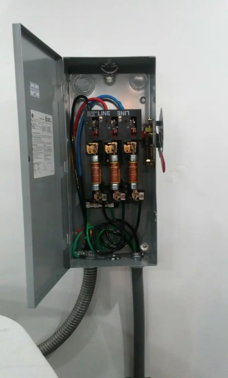 Three-phase disconnect switch installed for Electrical Wiring & Rewiring in Merrill
