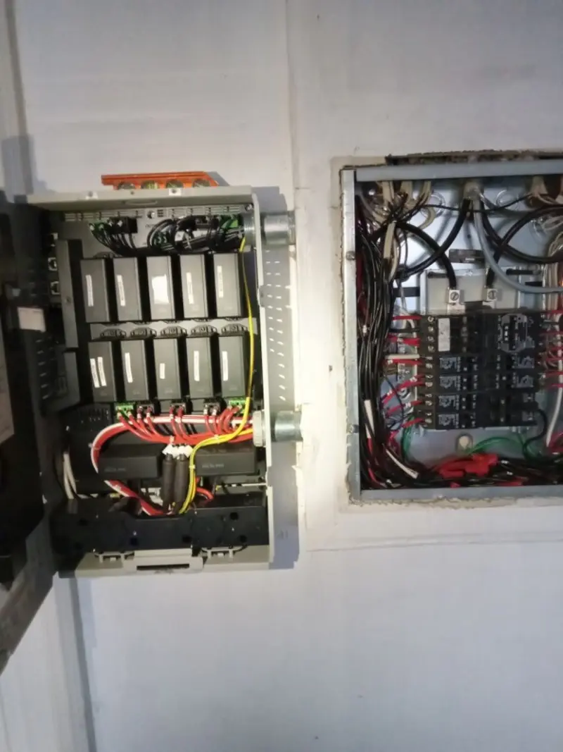 Electrical panel upgrade completed for Security Camera Wiring in Merrill